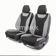 Накидки на сиденье Car Performance передние 2 шт алькантара + экокожа черн/серые  CUS-3044 BK/GY