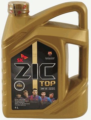 Масло моторное ZIC TOP 0W40 синт. API SP ACEA A3/B4 4л