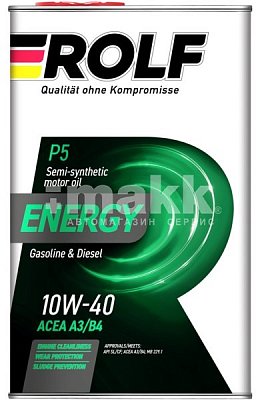 Масло моторное ROLF Energy 10W40 п/синт. API SL/CF ACEA A3/B4 1л