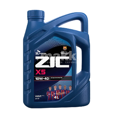 Масло моторное ZIC X5 10W40  полусинтетическое 4л