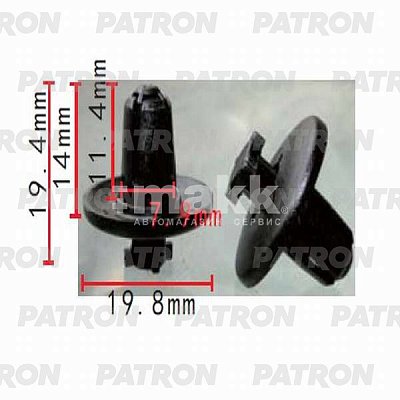 Клипса пластмассовая Citroen, Peugeot, Renault брызговики, подкрылок P37-0332 Patron