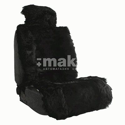 Накидка на сиденье серая темно GS натуральная овчина комбинированная короткий с длинным 1 шт
