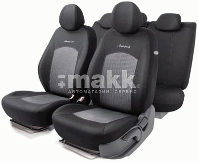 Чехлы автомоб. JACQARD жаккард 11 предм 2 молн чёрн/серые AIRBAG JAC-1102 Diamond