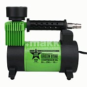 Компрессор 50л/мин 250W 12V 10Атм, металлический поршень, шланг с переходником Green Star