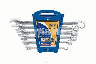 Набор ключей комбинированных 6 шт: 8,10,12,13,14,17мм (пластик. держатель) Кraft 700550