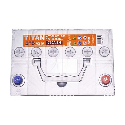 Аккумуляторная батарея 80 Ач Титан Asia EFB (D26) о/п 25,8*17,5*22,3