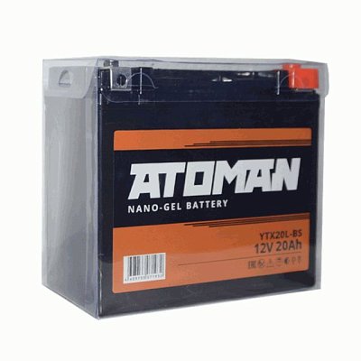 Мото аккумулятор ATOMAN Nano Gel 12V 20Ah (YTX20L-BS)