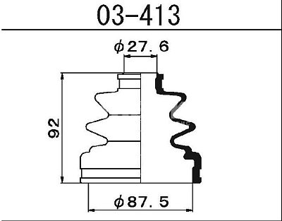 Пыльник ШРУСа Nissan внутр. 03-413 Maruichi "В" (хомуты в ком-те)