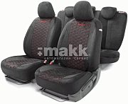 Чехлы автомоб. ALCANTARA алькантара 15 пред чёрн/красные AIRBAG ALC-1505 BK/RD