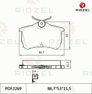 Колодки тормозные задние PDF2269 Ridzel