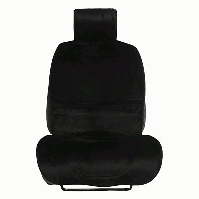 Накидка на сиденье черная GS Premium искусственный мех короткий ворс 150*55 см 1 шт