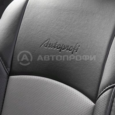 Накидка на сиденье AUTOPROFI каркасная экокожа HIT-310G BK/D.GY
