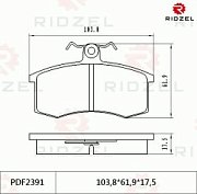 Колодки тормозные передние PDF2391 Ridzel