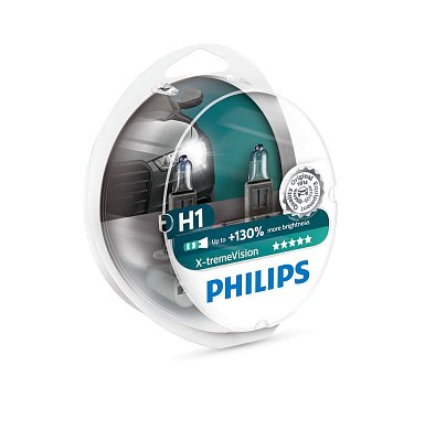 Автолампа H1 12V 55W Philips X-treme Vision+130% P14.5s