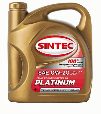 Масло моторное SINTEC PLATINUM 7000 синт 0W20 ILSAC GF-6, API SP 4л