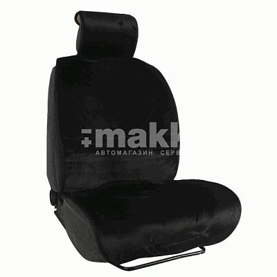 Накидка на сиденье черная GS Premium искусственный мех короткий ворс 150*55 см 1 шт