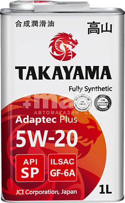 Масло моторное TAKAYAMA Adaptec plus 5W20 синт. API SP ILSAC GF-6A  1л металл