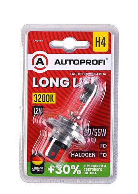 Автолампа H4 12V 60/55W Autoprofi LONG LIFE +30%