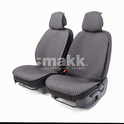 Накидки на сиденье Car Performance передние 2 шт  fiberflax серые 5шт/уп CUS-1052 GY/GY