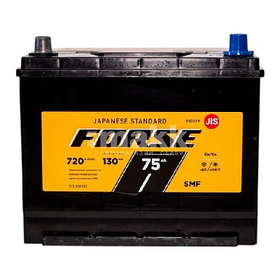 Аккумуляторная батарея 75 Ач Forse Азия (D26R) п/п 26,1*17,5*22,5