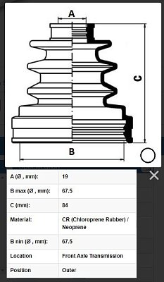Пыльник ШРУСа Nissan Cube Z10 Toyota Duet M110A внешн. 1998-2005 CD22039 JIKIU
