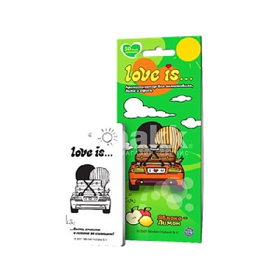 Ароматизатор подвесной LOVE IS - ЯБЛОКО-ЛИМОН (картоный) 11г LI K 0010