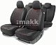 Чехлы ALCANTARA алькантара 15 пред чёрн/красные AIRBAG ALC-1505 BK/RD