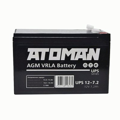 Аккумуляторная батарея ATOMAN 12В 7,2 Ач для ИБП