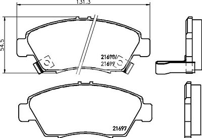 Колодки тормозные передние PF8510 Nisshinbo 