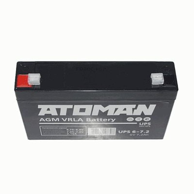 Аккумулятор ATOMAN  6В  7,2Ач для ИБП