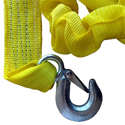 Трос 5т 5м буксировочный динамический, рывковый 2 крюка в пакете Green Star