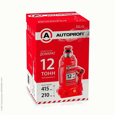Домкрат 12т подъем 210-415 мм гидрав., защита от перегруза, бут. Autoprofi