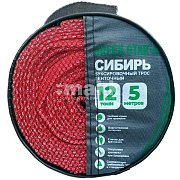 Трос 12т 5м буксировочный ленточный 2 петли в сумке Green Star