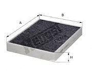 Фильтр салонный Hengst E2980LC (CUK 2847/1) PORSCHE Cayenne II (958), VW Touareg II угольный