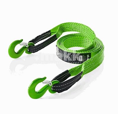 Трос 7,5т 5м буксировочный ленточный 2 крюка HITCH
