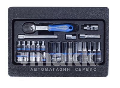 Набор торцевых головок 1/4" с принадлежностями, ложемент, 26 предметов King Tony 9-2526MR