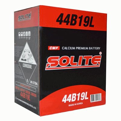 Аккумуляторная батарея 44 Ач Solite CMF о/п (44B19L)  18,7*12,7*19,9