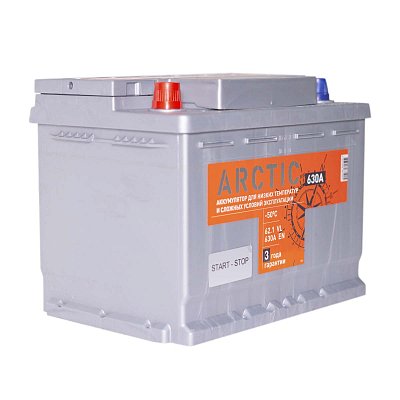 Аккумуляторная батарея 62 Ач Титан Arctic Silver п/п  24,2*17,5*19