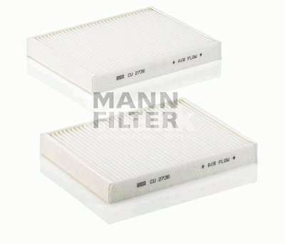 Фильтр салонный MANN CU 2736-2 BMW 5 (E39) 95-04, BMW ALPINA B. BOVENSIEPEN комплект 2шт