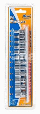 Набор головок торцевых 1/4" 12 шт. 4-13 мм Кraft 700314