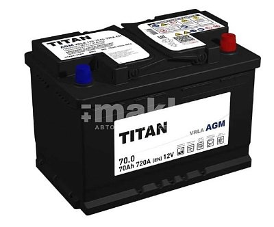 Аккумуляторная батарея 70 Ач Tитан AGM о/п 27,8*17,5*19,0