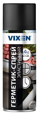 Герметик эластичный VIXEN спрей черный 520мл аэрозоль VX90203