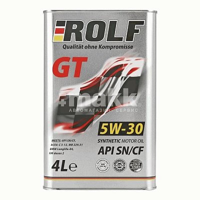 Масло моторное ROLF GT 5W30 синтетическое 4л 