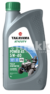 Масло моторное TAKAYAMA ATV/UTV Power 4T 10W40 SN MA-2 1л (12шт/уп)