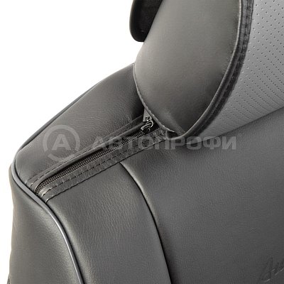 Накидка на сиденье AUTOPROFI каркасная экокожа HIT-310G BK/D.GY