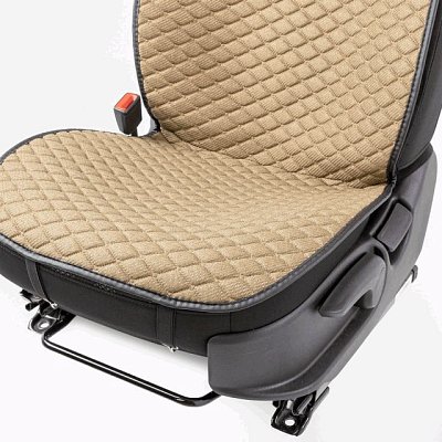 Накидки на сиденье Car Performance передние 2 шт  fiberflax бежевые 12шт/уп CUS-1032 BE