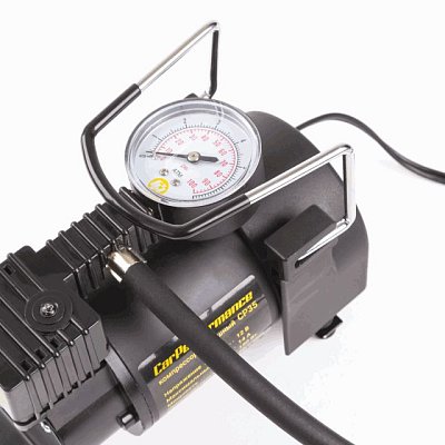 Компрессор  35л/мин 160W 12V металлический поршень, в компл 3 насадки Car Performance CP-35