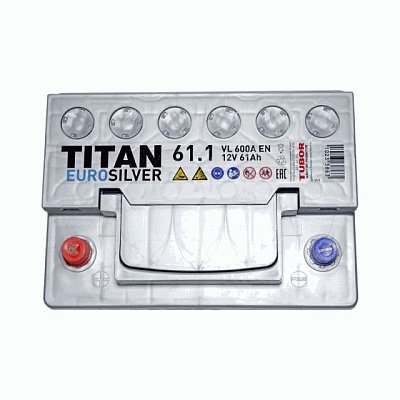 Аккумуляторная батарея 61 Ач Титан Euro Silver п/п   24,2*17,5*19