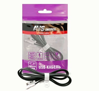 Кабель micro USB 1м черный AVS MR-331