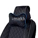 Подушка "косточка" алькантара с контрастн. прострочкой чер/синий 30*20см AUTOPROFI ALC-100NP BK/BL